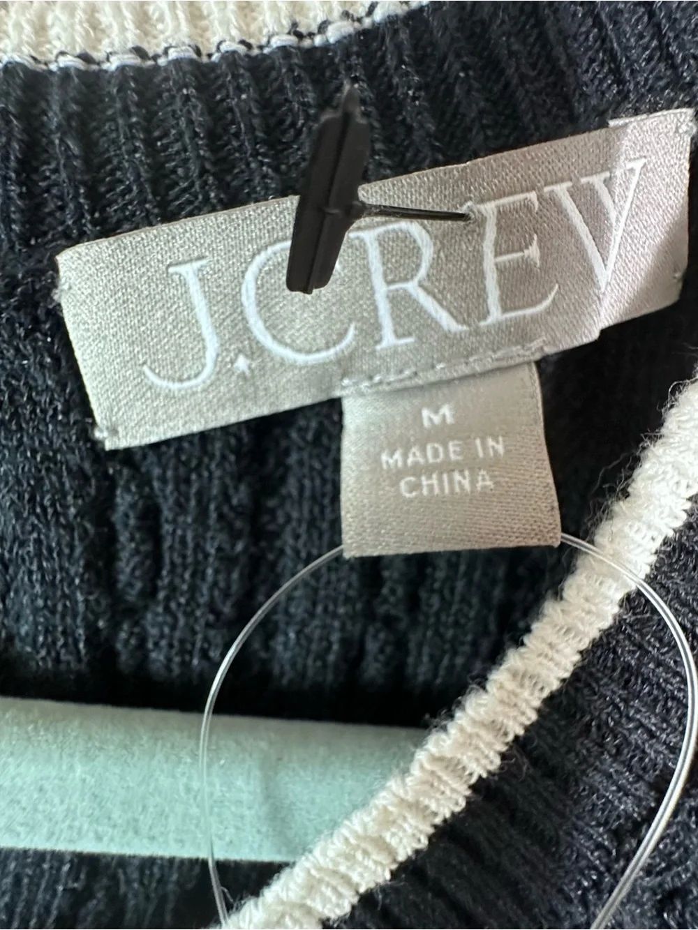 J. Crew Navy Cable-Knit Midi Dress with White Trim - Picture 4 of 11